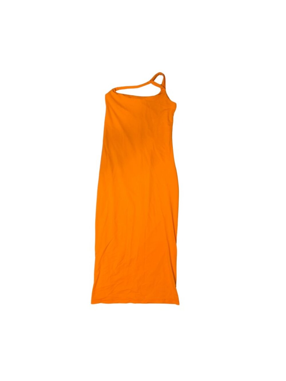 BUMPSUIT Orange One Shoulder Maternity Midi Dress Size M